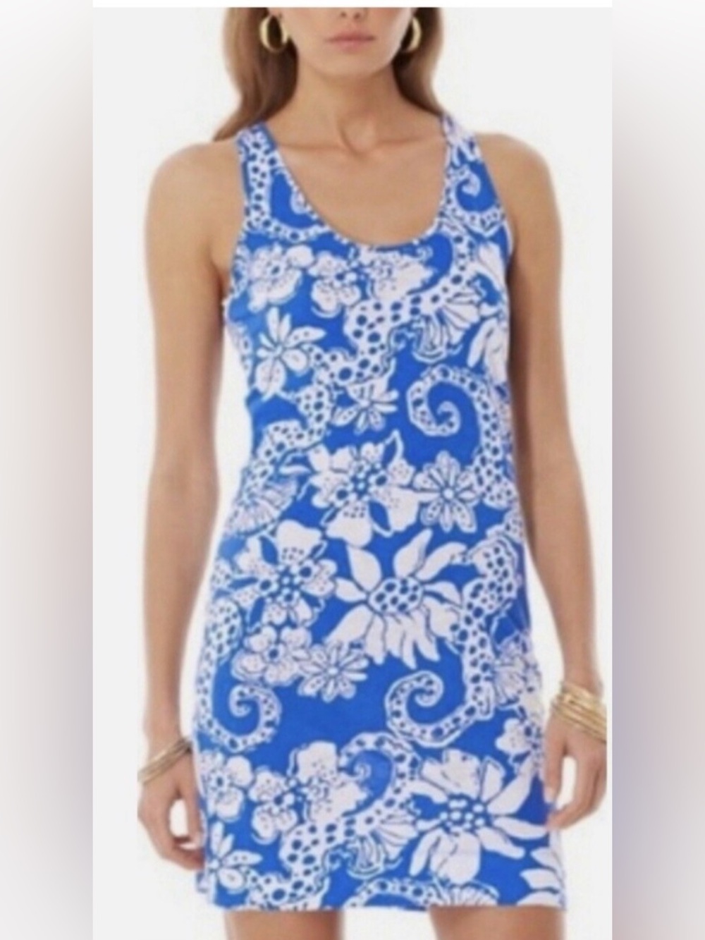 Lilly Pulitzer Shore Dress – Deep Sea Blue Quahog Chowdah Print – Size M